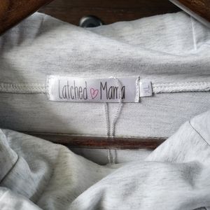 Latched Mama Nursing Hoodie XL Grey Mama Baby Whale